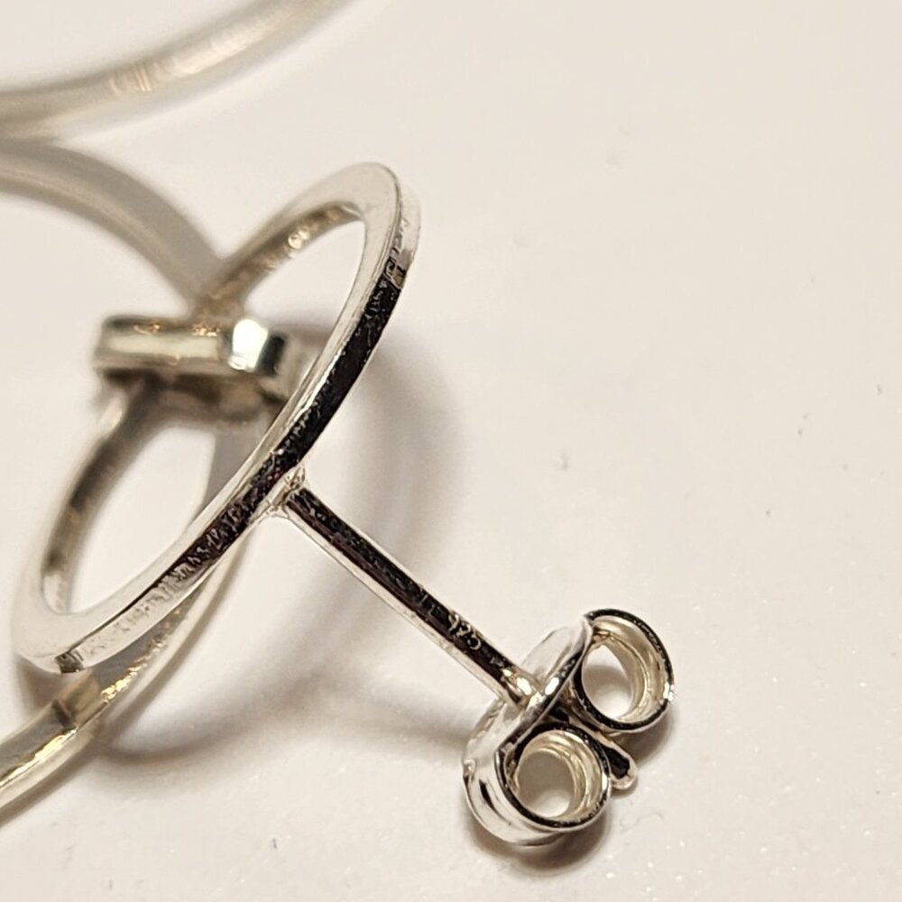 925 Silver Double Circle Dangle Earrings - image 6